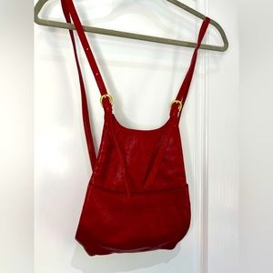 Red Leather Backpack style purse